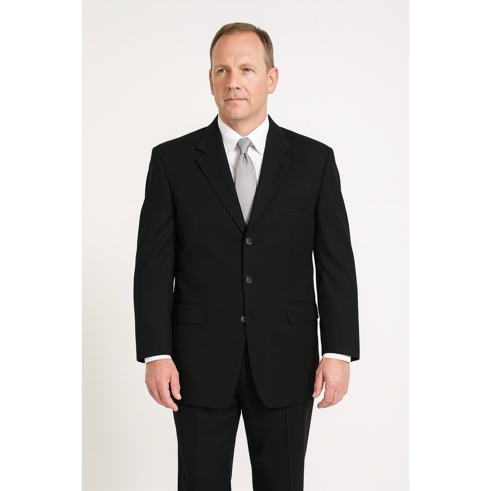 BLAZER JACKET Hugo Boss Sport Coat  Mens 40R 4 Button USA Made Wool Black VTG